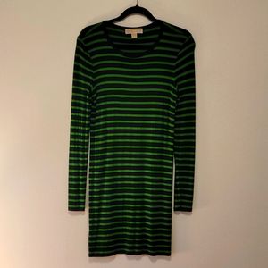 Michael Kors Striped Long Sleeve Dress